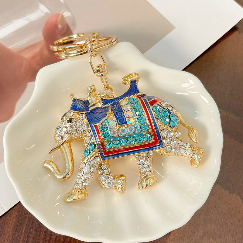 Wholesale Zinc Alloy Elephant Diamond Keychain